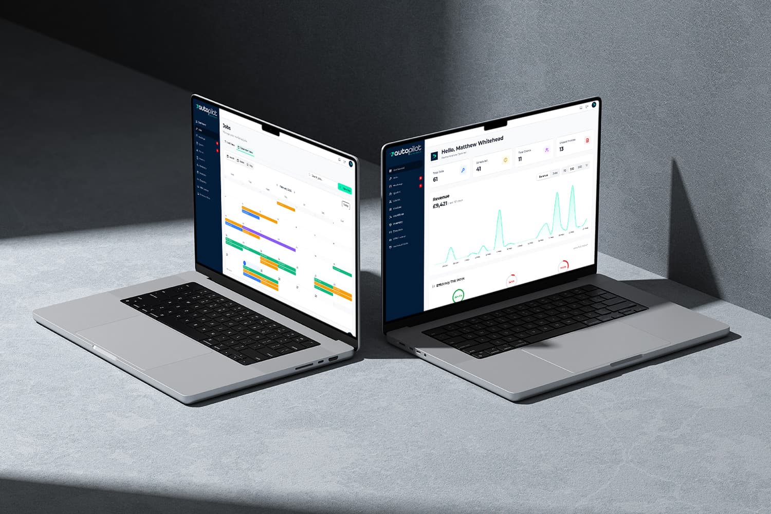 The Autopilot system on two laptops